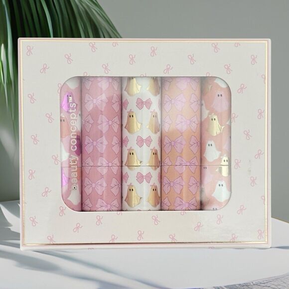 Beauty Concepts 5 Piece Lip Balm Set Ghosts & Bows 5 flavors see description - Picture 1 of 4